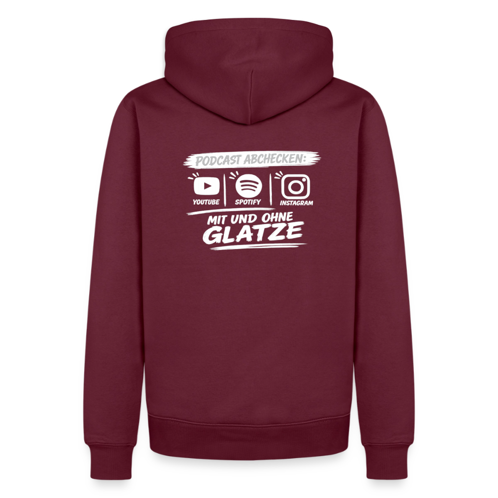 Mit & Ohne Glatze – Podcast Hoodie 🎙️ - burgundy