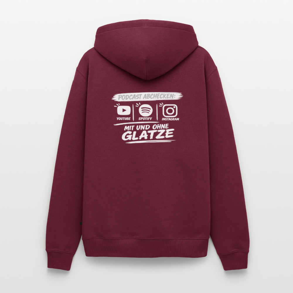 Mit & Ohne Glatze – Podcast Hoodie 🎙️ - burgundy