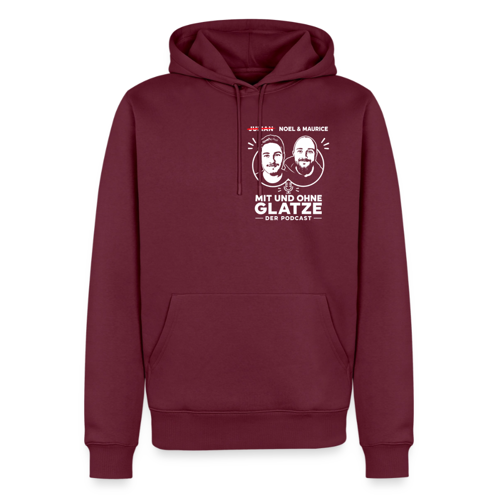 Mit & Ohne Glatze – Podcast Hoodie 🎙️ - burgundy